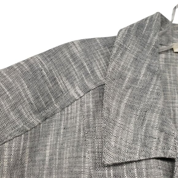 Eileen Fisher Gray Short Sleeve Lagenlook Jacket Cotton Linen Blend Artsy Chic - Picture 4 of 13